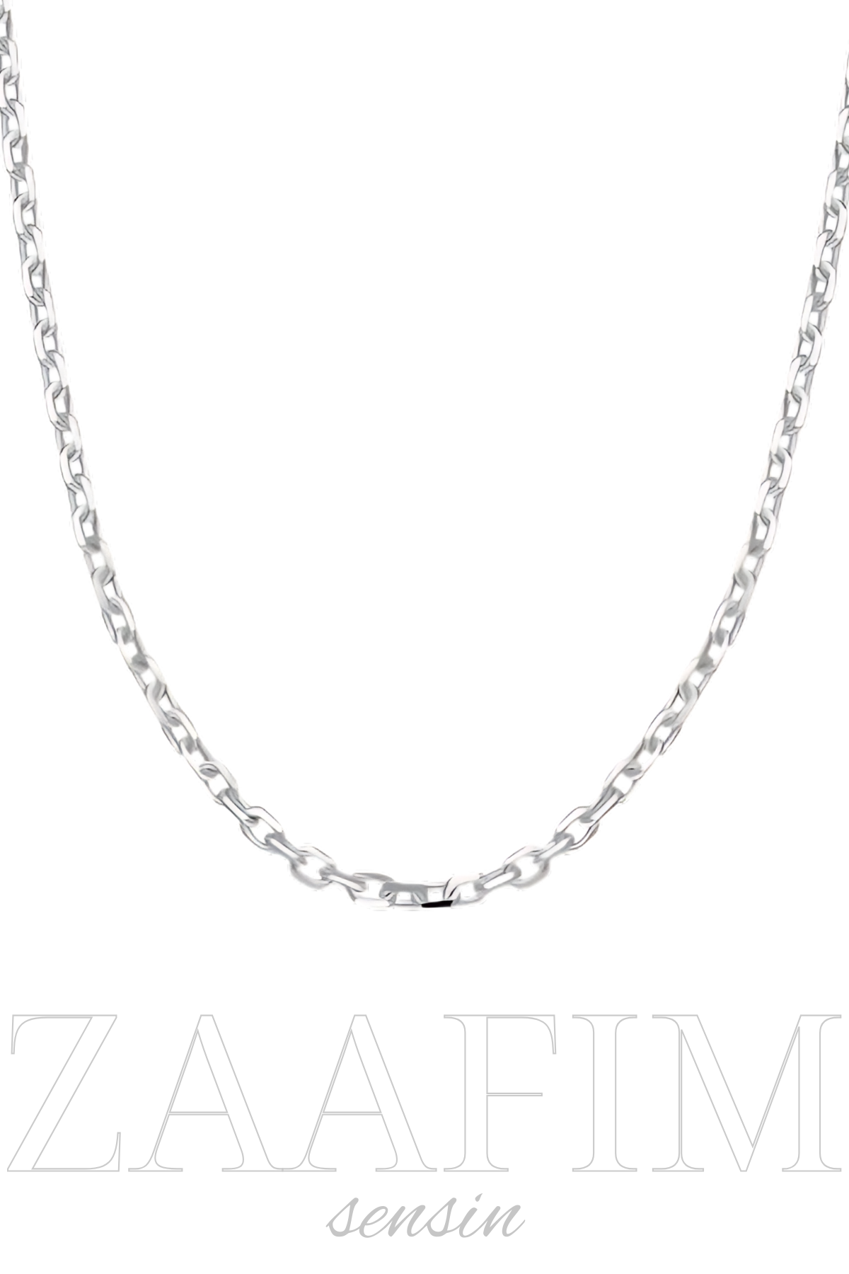 925 Ayar Gümüş Forse Erkek Zincir Kolye 3mm