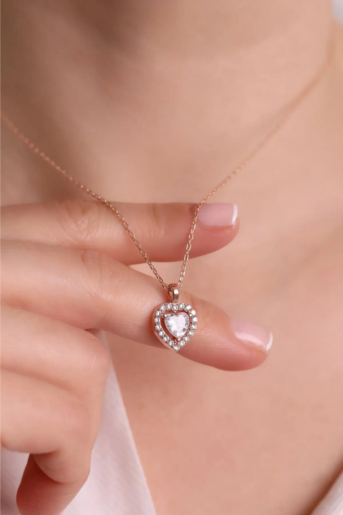 925 Ayar Gümüş Kadın Zirkon Taşlı ZAAFIM SENSİN Kolye